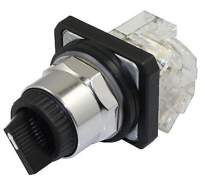 SUNS PBM30-S3MC-B-P1 30mm 3 Position Selector Switch Maintained 9001KS43BH1 - Industrial Direct