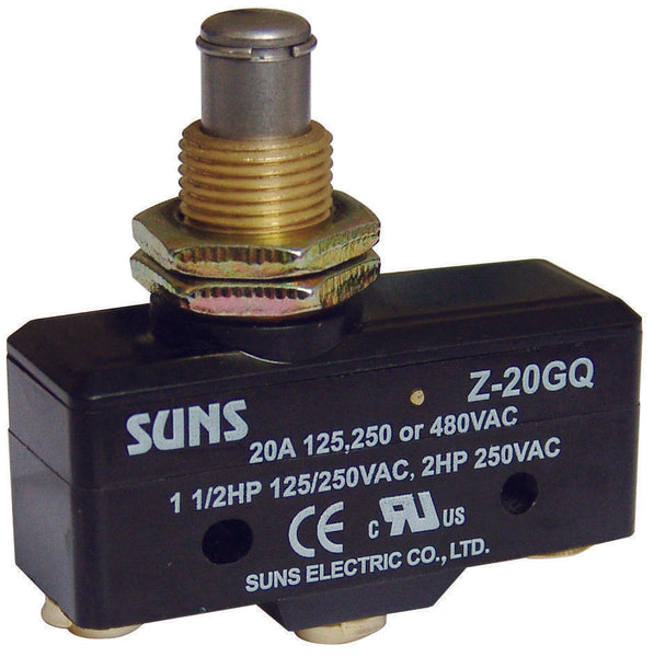 SUNS International Z-20GQ Panel Mount Plunger 20A Micro Switch – Industrial  Direct