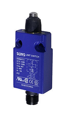 SUNS SN3111-SP-F Rubber Boot Plunger Compact Limit Switch M12 Connector Bottom - Industrial Direct