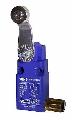 SUNS SN3104-SP-E Fixed Roller Lever Compact Limit Switch M12 Connector Side - Industrial Direct