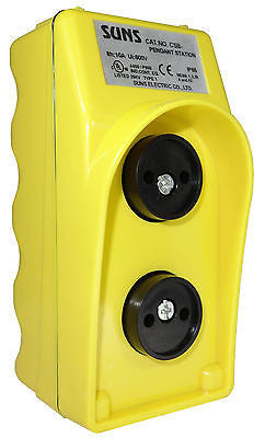 SUNS CSB-280Y UL Listed Yellow Two Speed Pendant Station 2NO 9001BW80YU - Industrial Direct