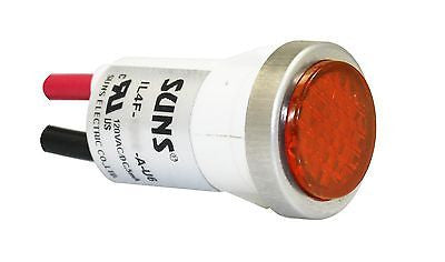 SUNS IL4F-120E-A-U6 LED 1/2" Amber Indicator Light Flush 120V Solic Ideal 777321 - Industrial Direct