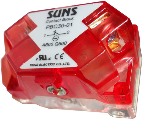 SUNS PBC30-01 30mm Pushbutton/Selector Contact Block 1NC Replaces 9001KA3 - Industrial Direct