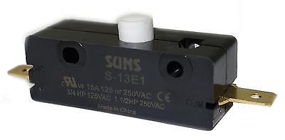 SUNS S-13E1 Pin Plunger Snap Micro Switch 15A 3/4HP:125VAC,1-1/2HP:250VAC - Industrial Direct