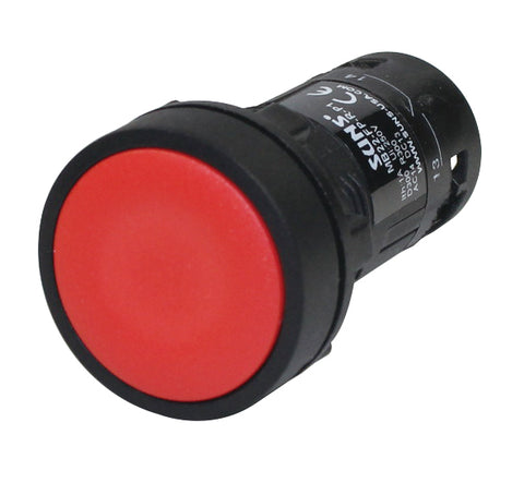 SUNS MB22-FP-R 22mm Monolithic Red Pushbutton 1NO/1NC XB7NA42 XB7NA45