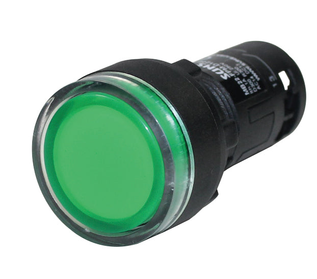 SUNS MB22-FPM-D120E-G-P5 22mm Monolithic Pushbutton Green Illuminated Maintained 1NO XB7NJ03G1 C22-DRL-G-K10-120