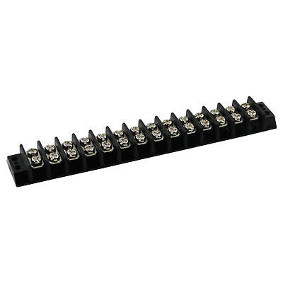 SUNS TU114 UL Rated 15A/300V Terminal Block 14 Position 22-14 AWG Barrier Strip - Industrial Direct